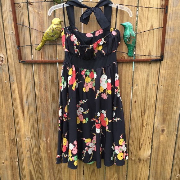 🛍️ Moulinette Soeurs Black Print Silk Dress Anthropologie 0 - Picture 3 of 7